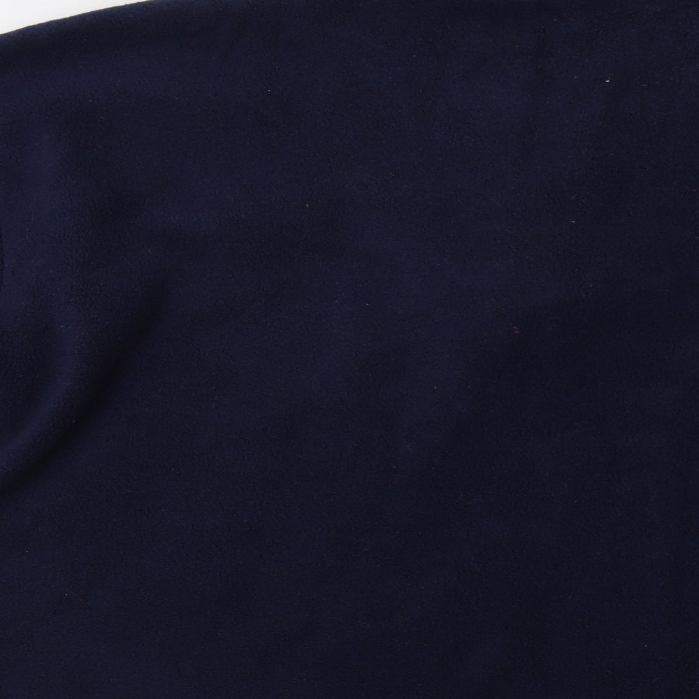 Best Basics Womens Blue  Fleece Henley Sweatshirt Size L