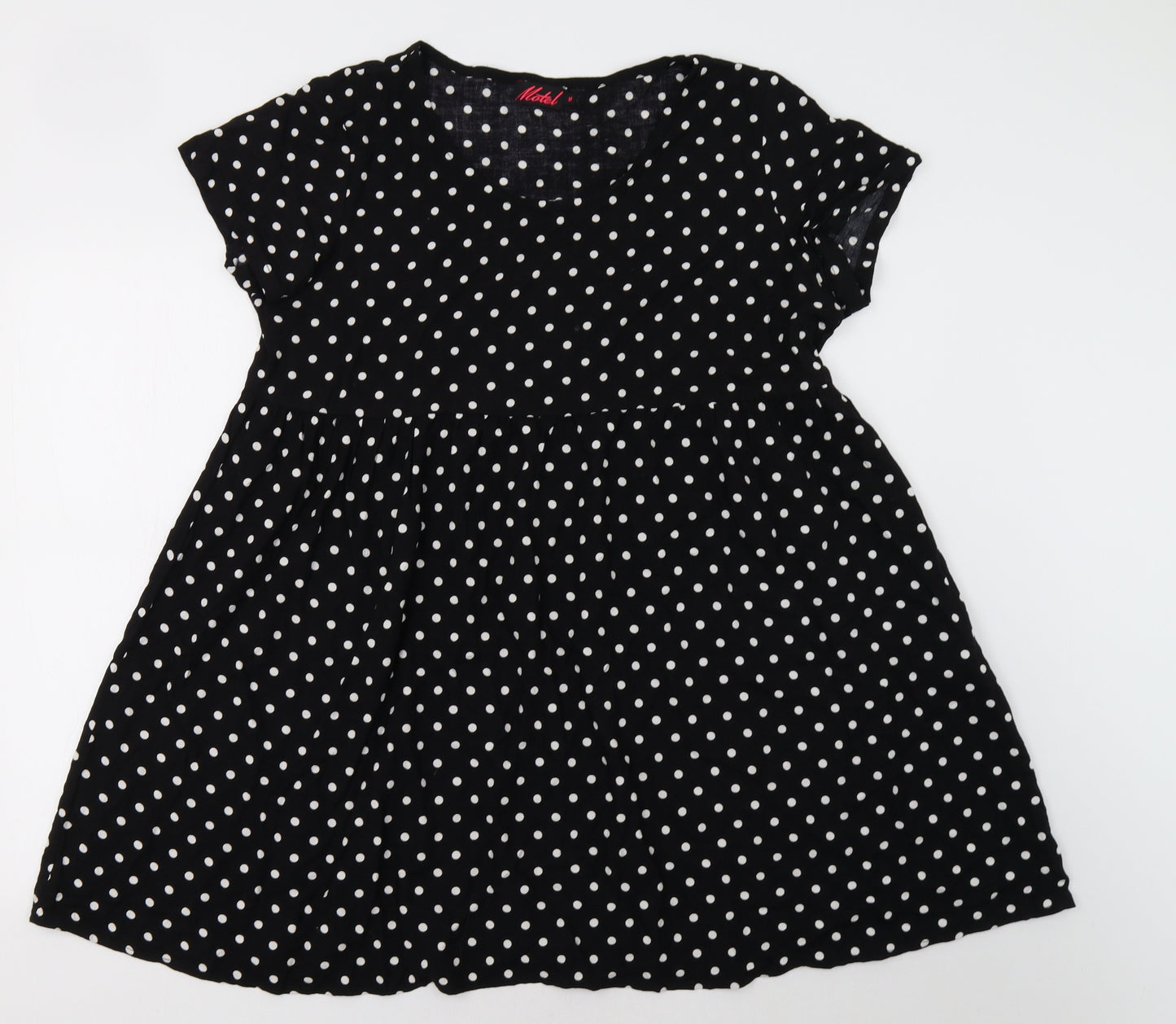 Motel Womens Black Polka Dot  Fit & Flare  Size M