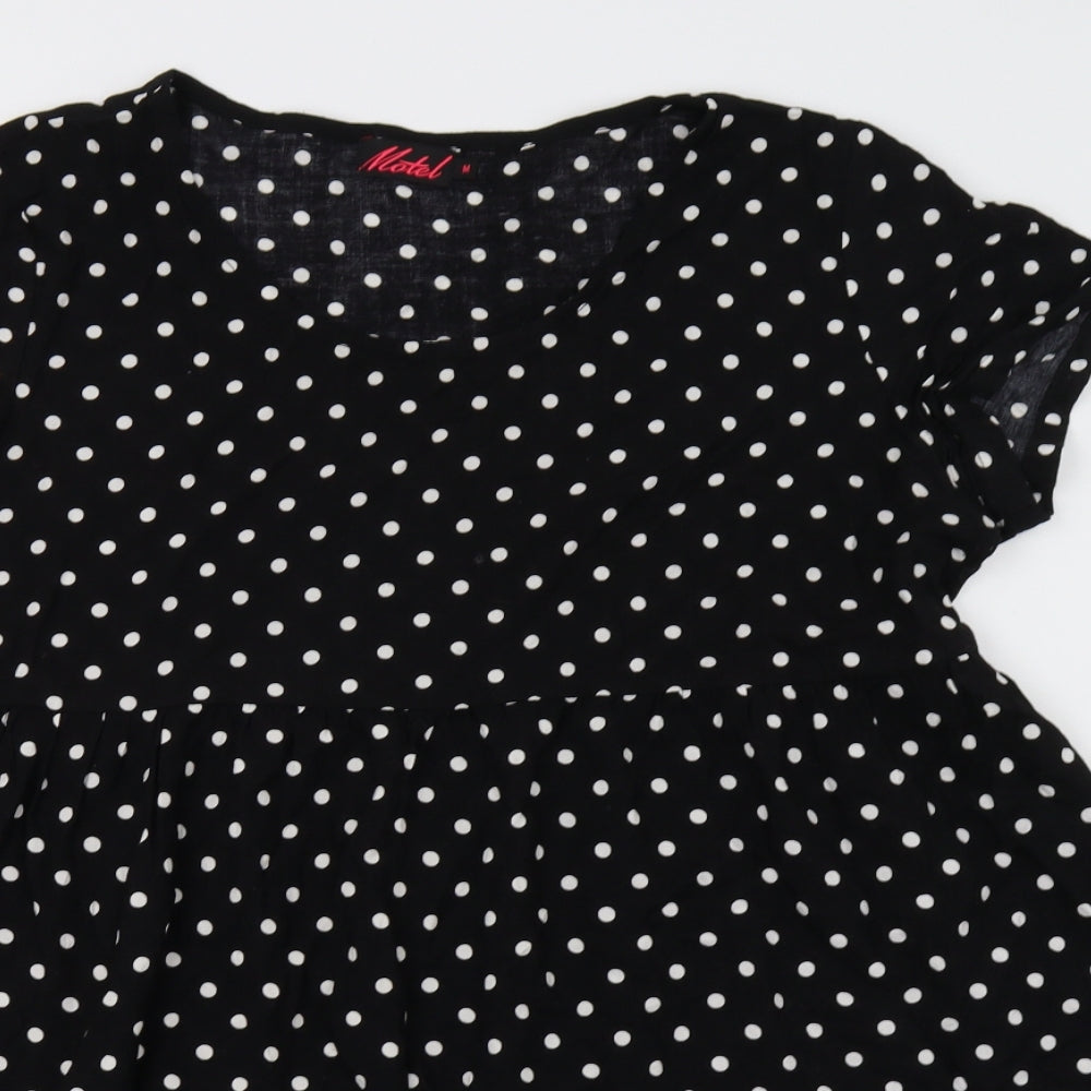 Motel Womens Black Polka Dot  Fit & Flare  Size M