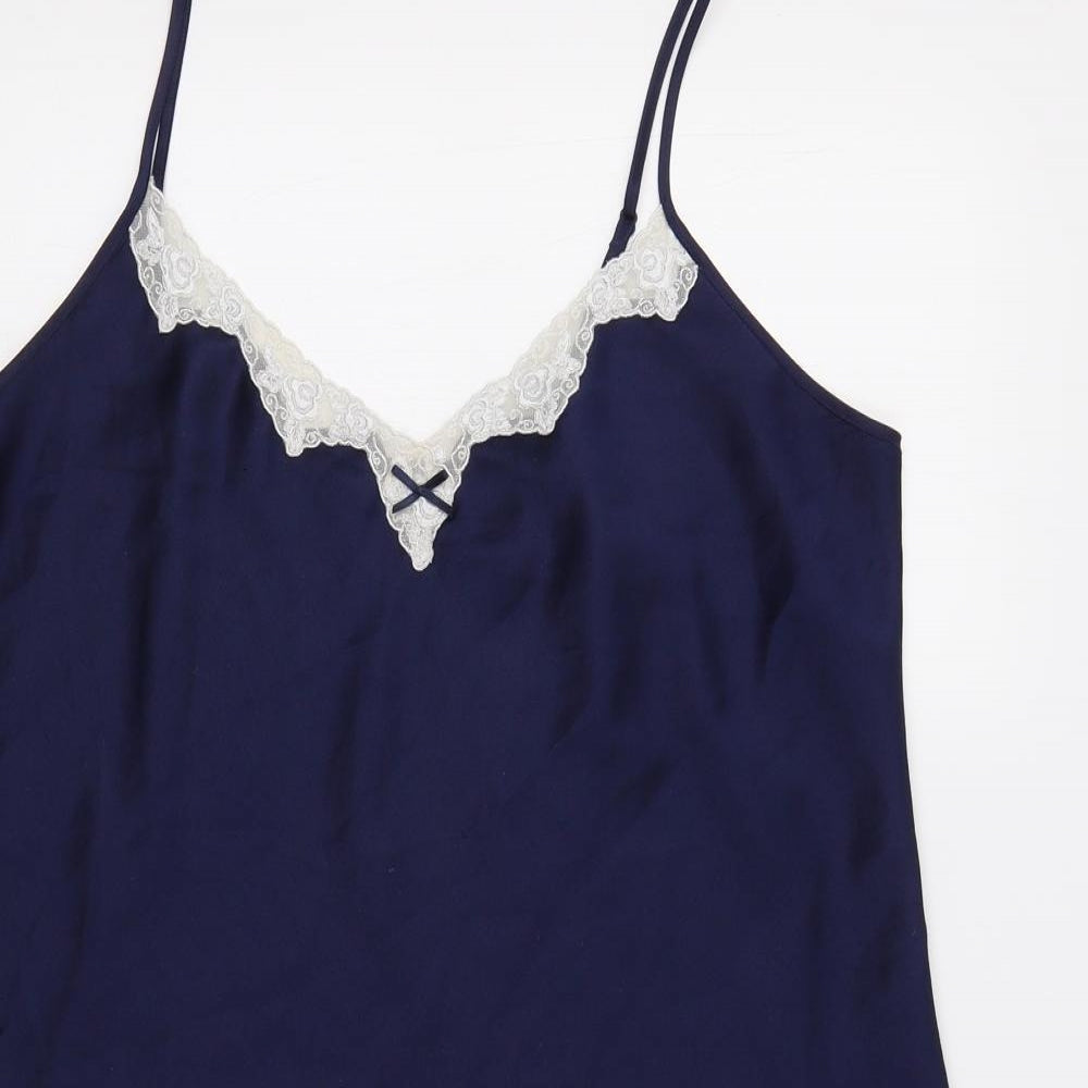 M&S Womens Blue   Cami Pyjama Top Size 16  - Lace Detail