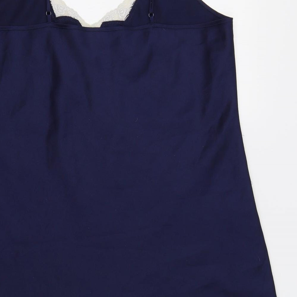 M&S Womens Blue   Cami Pyjama Top Size 16  - Lace Detail