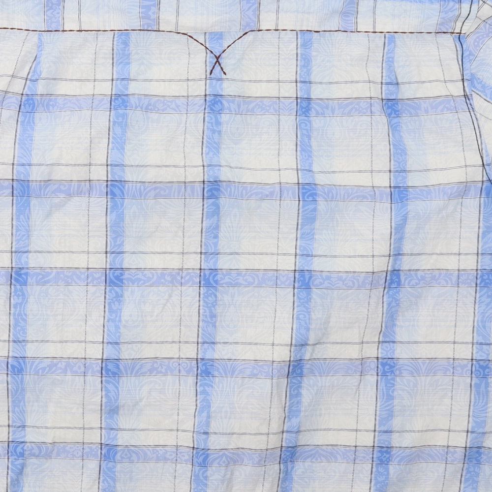Urban Spirit Mens Blue Check   Button-Up Size XL