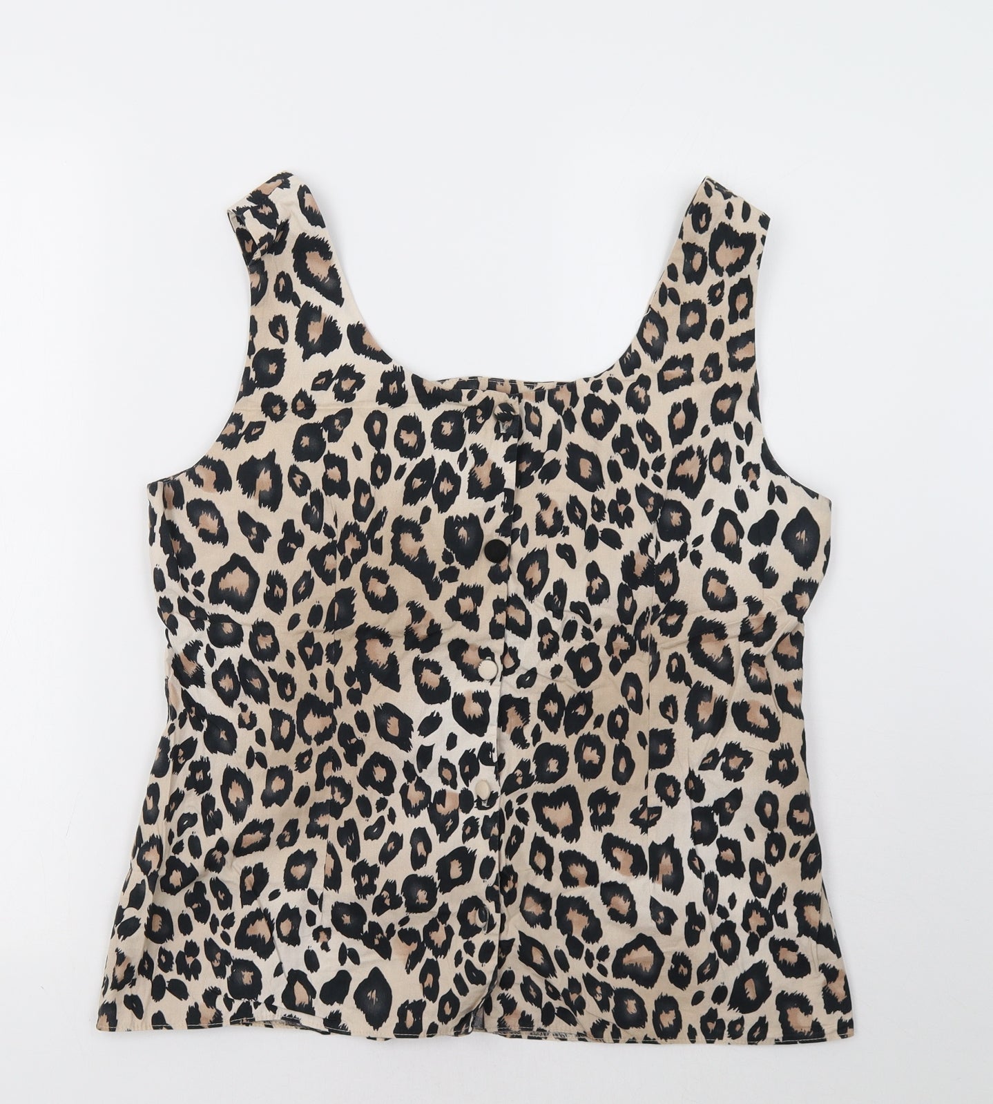 Et Vous Womens Beige Animal Print  Basic Tank Size 16