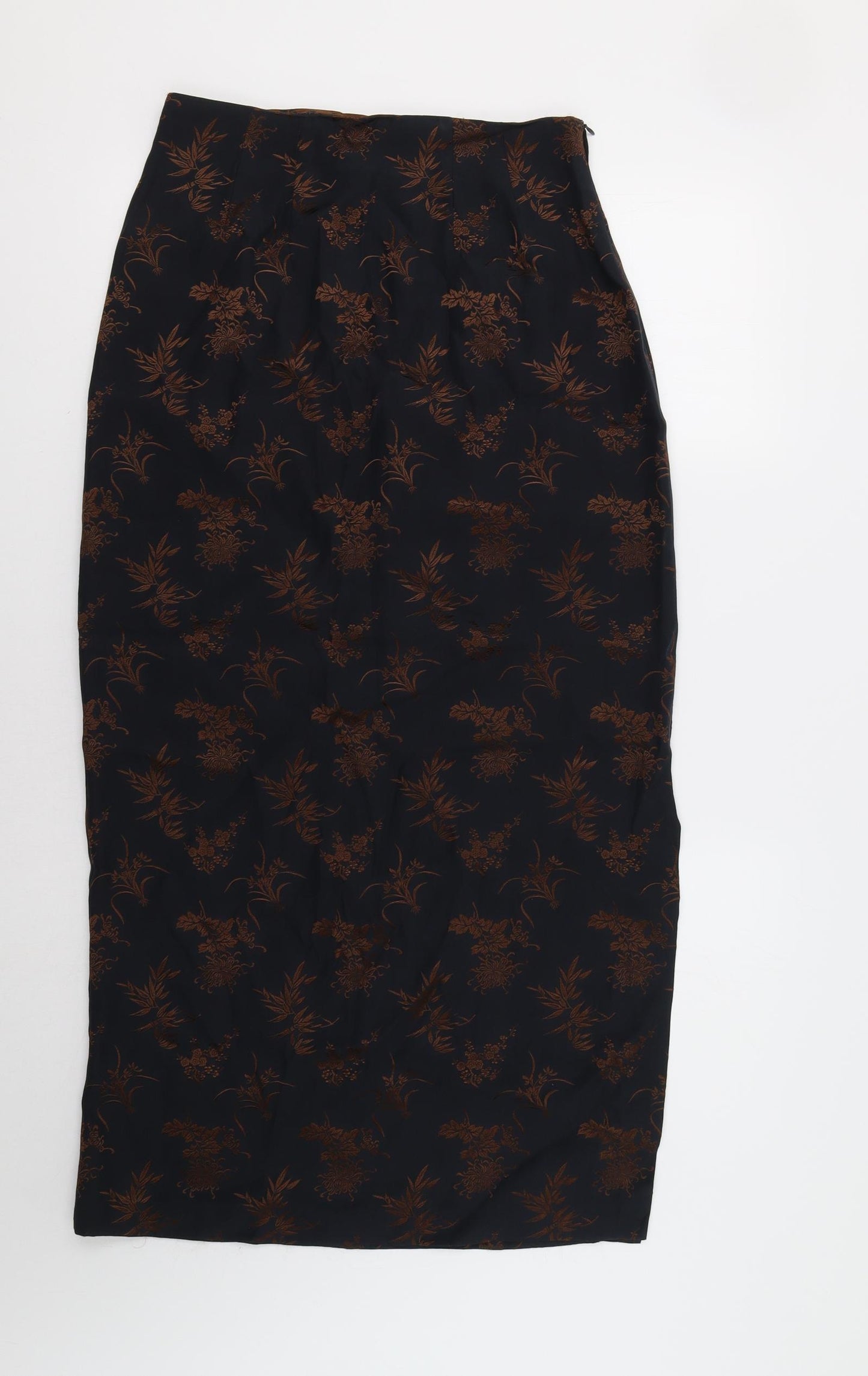 Monsoon Womens Black Floral  A-Line Skirt Size 12