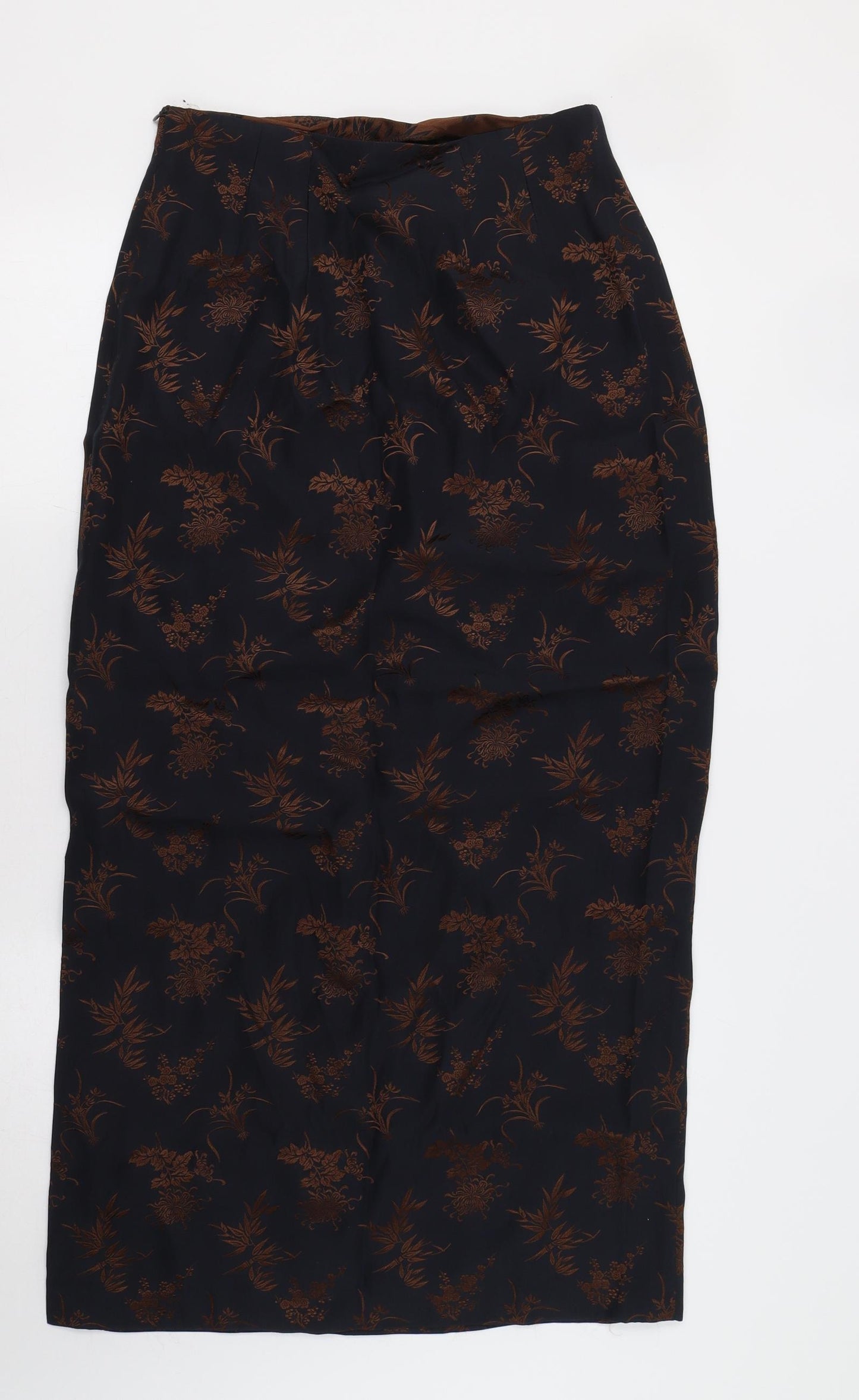 Monsoon Womens Black Floral  A-Line Skirt Size 12