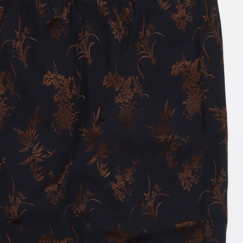 Monsoon Womens Black Floral  A-Line Skirt Size 12