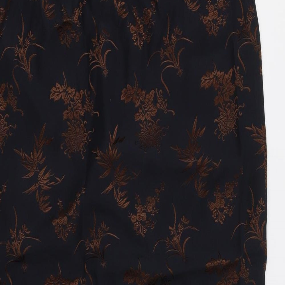 Monsoon Womens Black Floral  A-Line Skirt Size 12