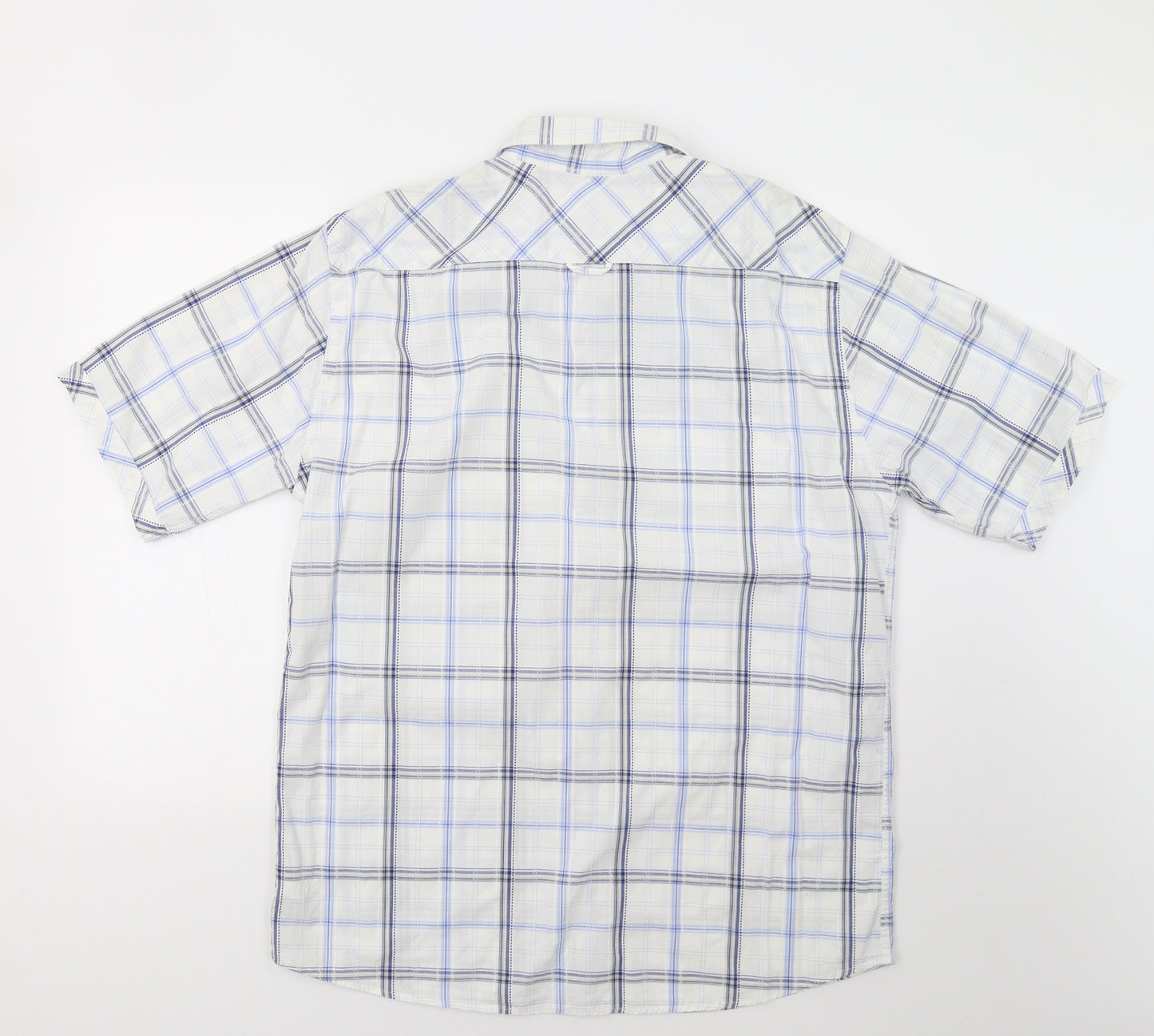 NEXT Mens White Check   Button-Up Size L