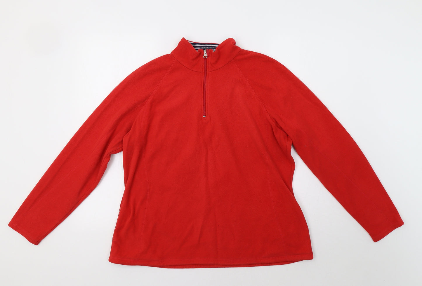 M&S Womens Red   Henley Sweatshirt Size 18