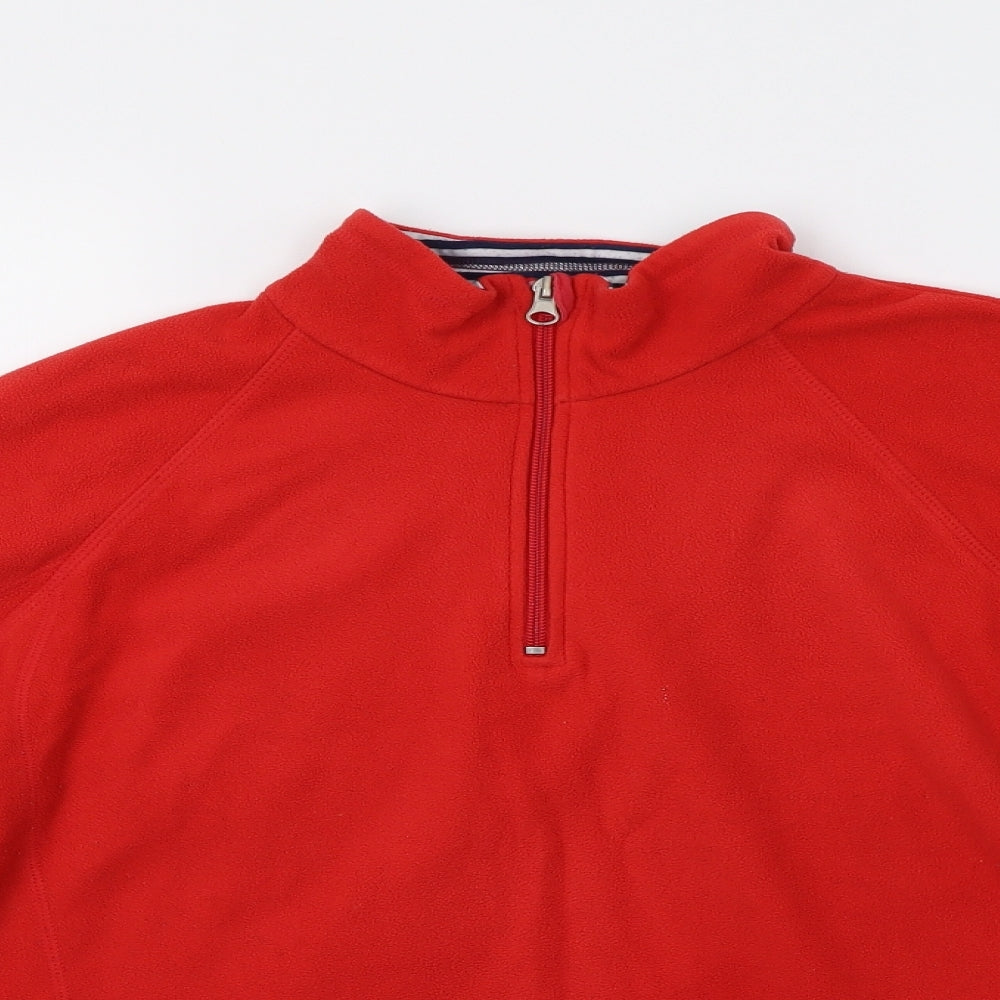 M&S Womens Red   Henley Sweatshirt Size 18