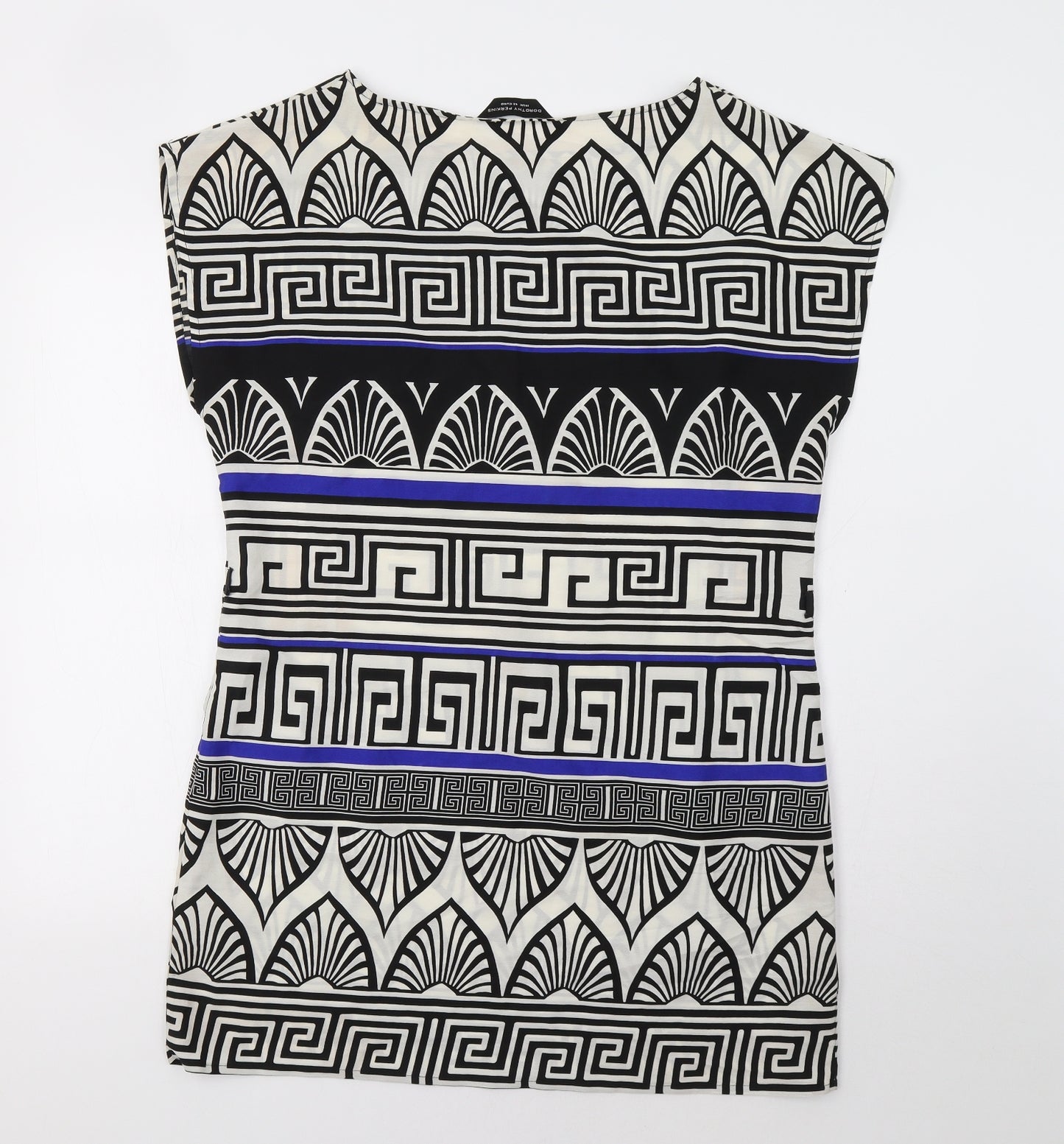 Dorothy Perkins Womens White Geometric  A-Line  Size 14