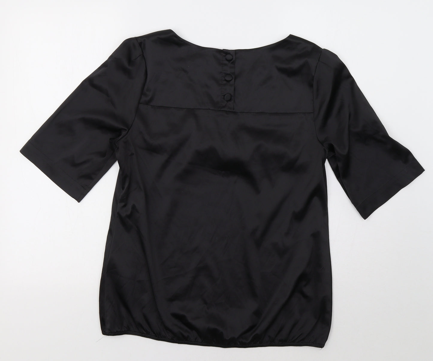 H&M Womens Black  Satin Basic Blouse Size 10