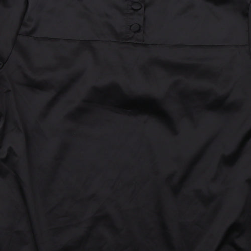 H&M Womens Black  Satin Basic Blouse Size 10