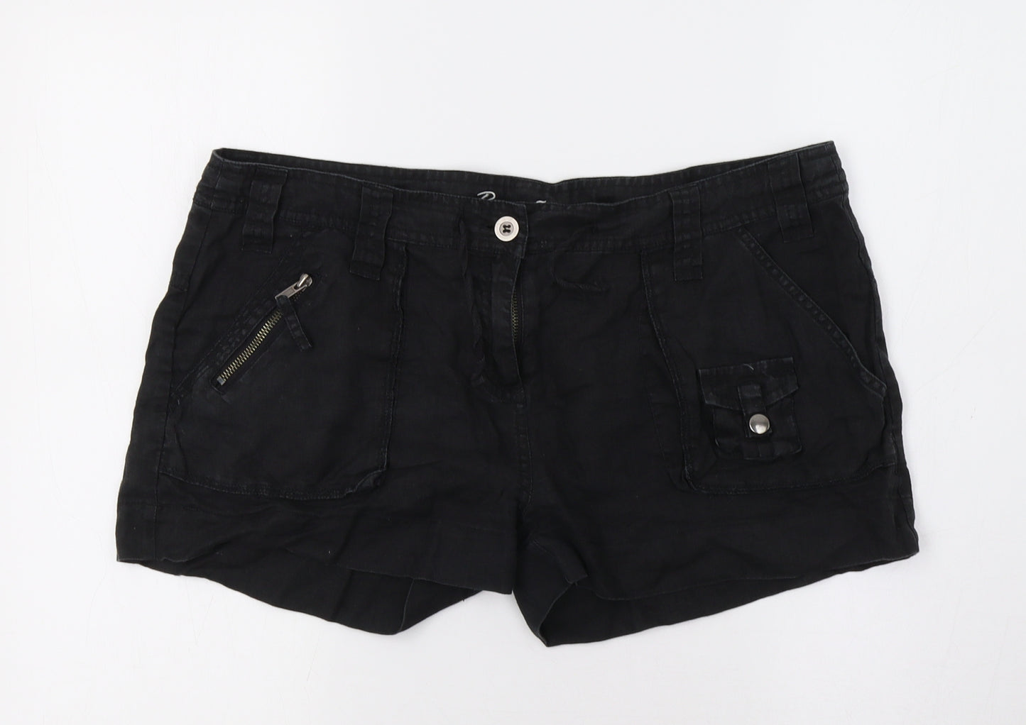 Primark Womens Black   Cargo Shorts Size 14