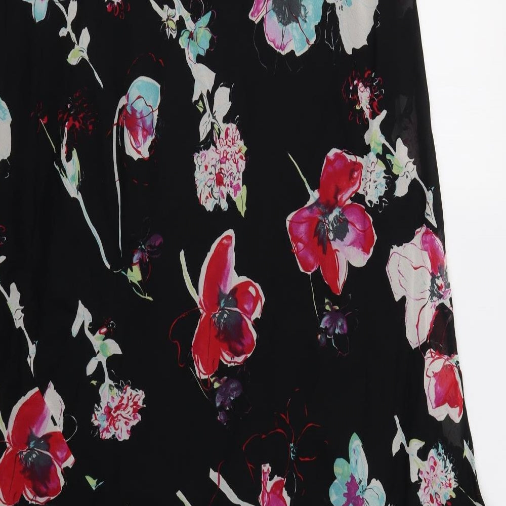 essence Womens Black Floral  A-Line Skirt Size 22