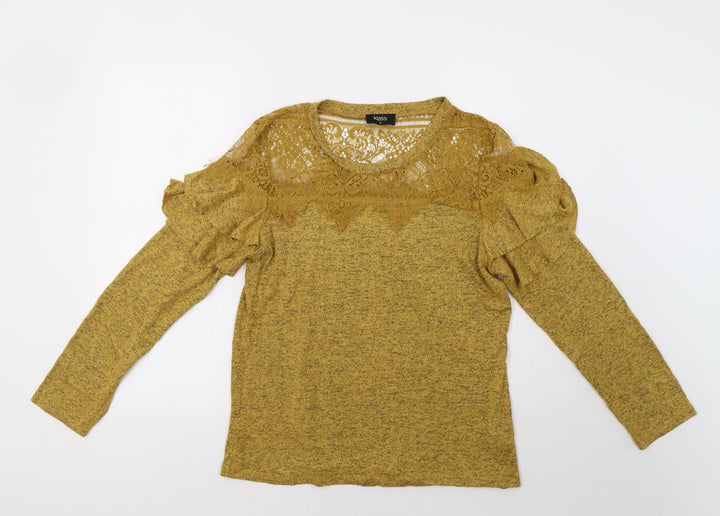 Klass Womens Yellow Pullover Jumper Size M