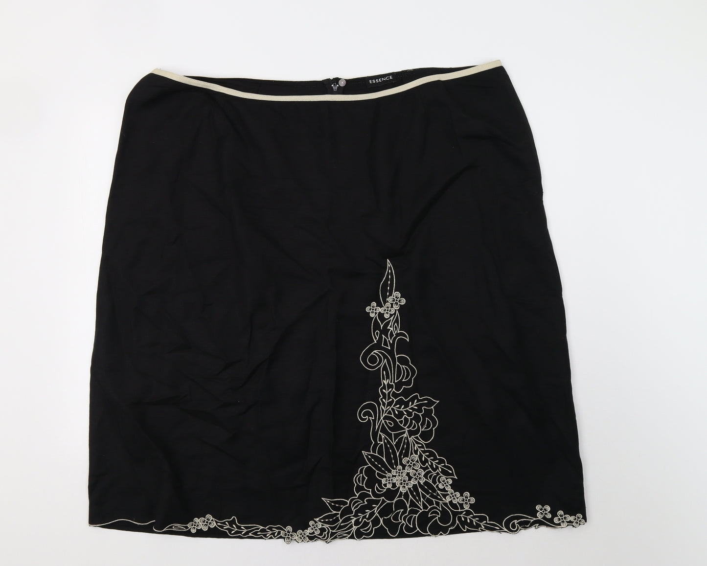 Evans Womens Black Floral  A-Line Skirt Size 24