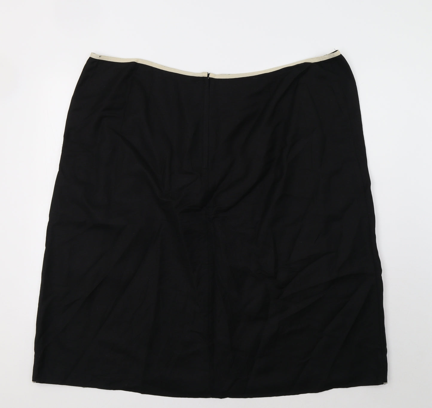 Evans Womens Black Floral  A-Line Skirt Size 24