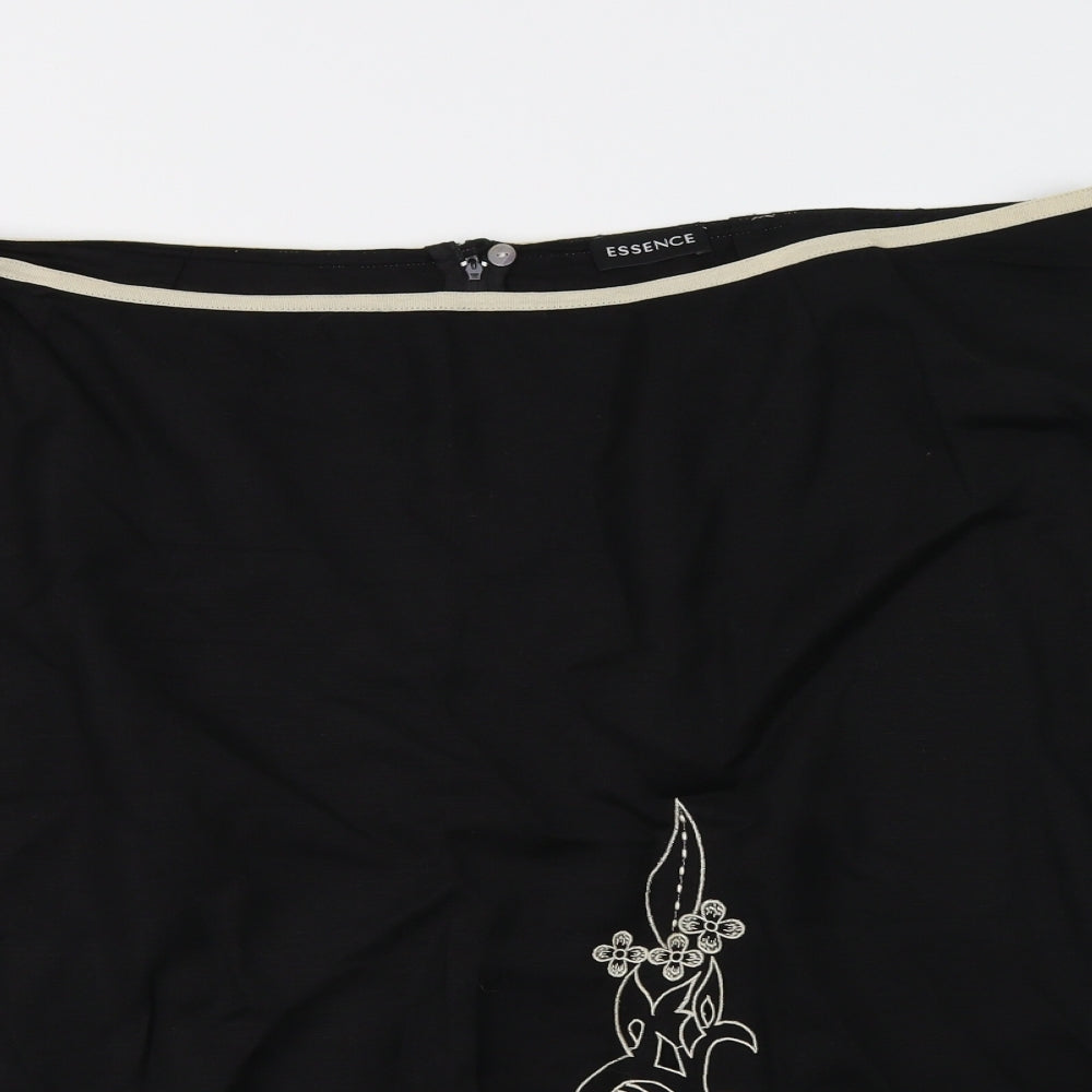 Evans Womens Black Floral  A-Line Skirt Size 24
