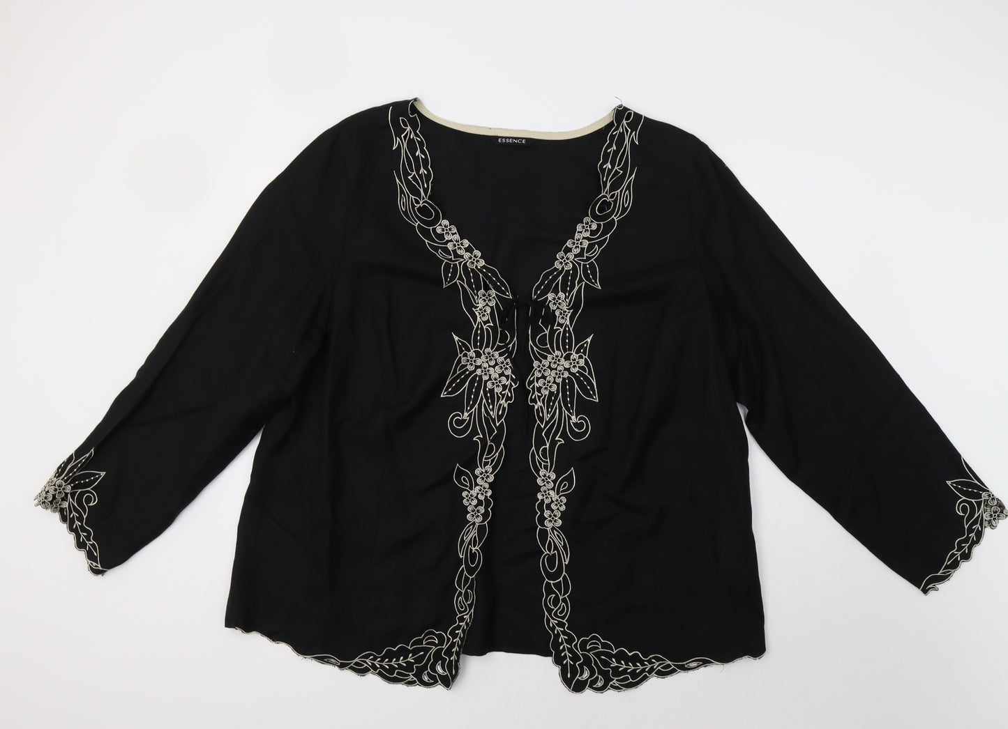Evans Womens Black Floral  Jacket Blazer Size 24