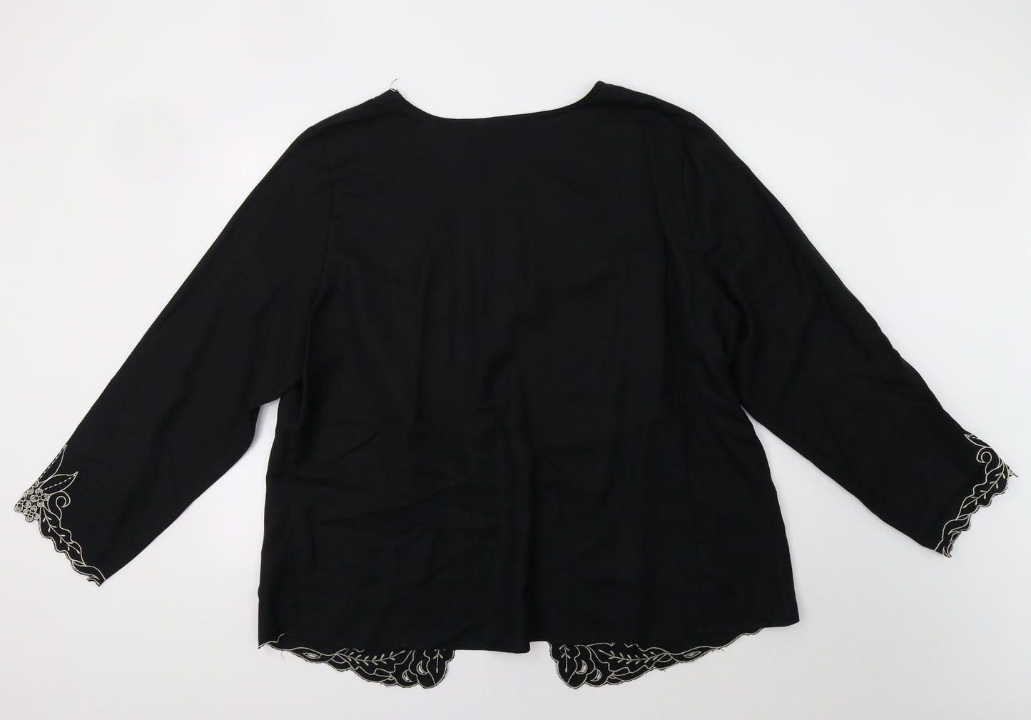 Evans Womens Black Floral  Jacket Blazer Size 24