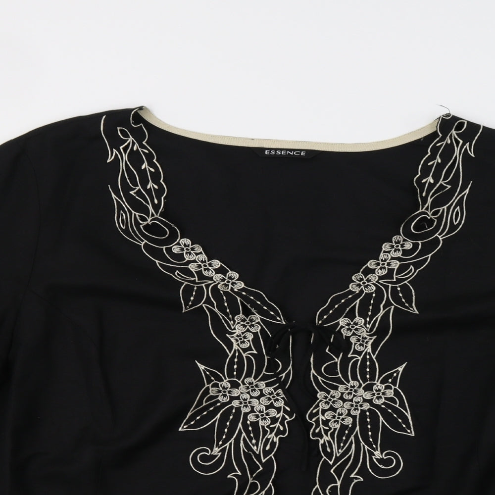 Evans Womens Black Floral  Jacket Blazer Size 24