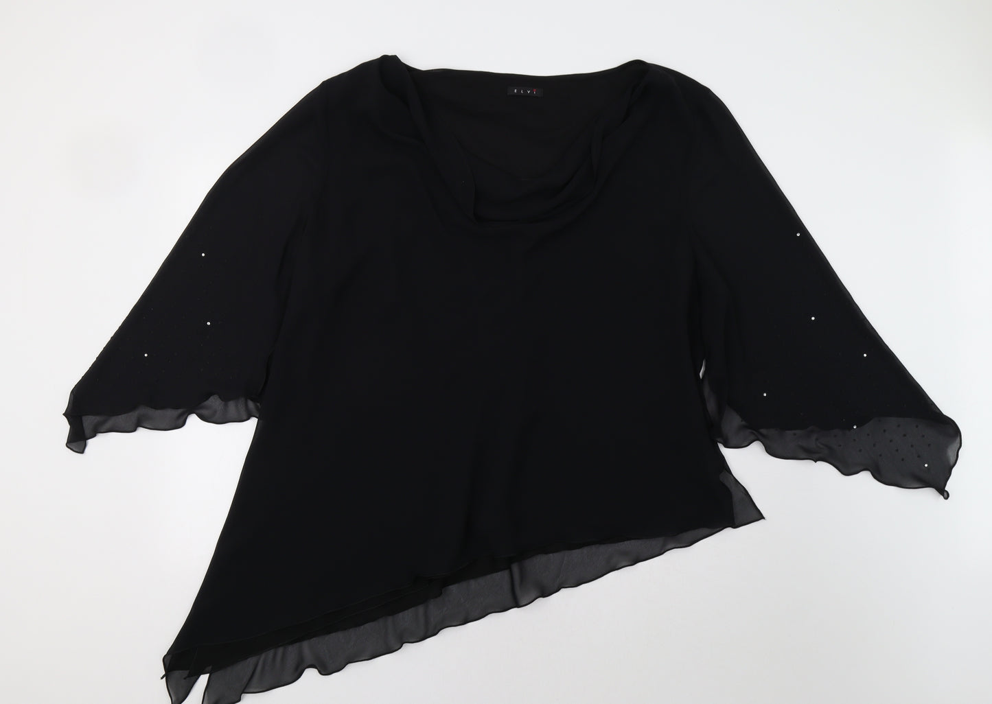 ELVI Womens Black   Tunic Blouse Size 24