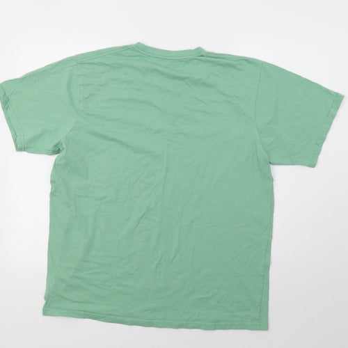 RIP CURL Mens Green Striped   T-Shirt Size XL