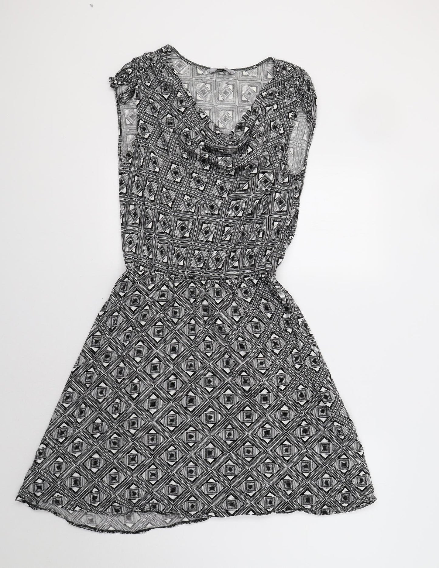 TU Womens Black Geometric  A-Line  Size 14