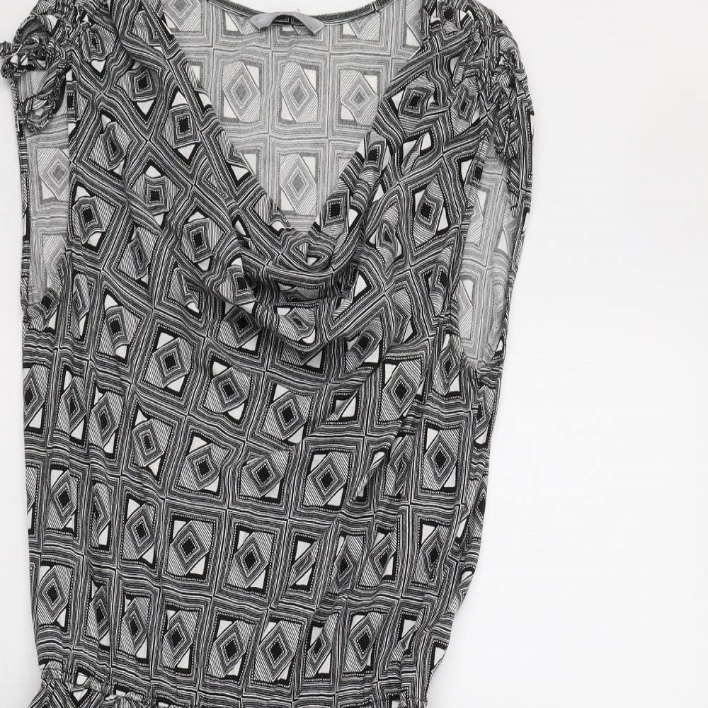 TU Womens Black Geometric  A-Line  Size 14