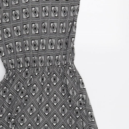 TU Womens Black Geometric  A-Line  Size 14
