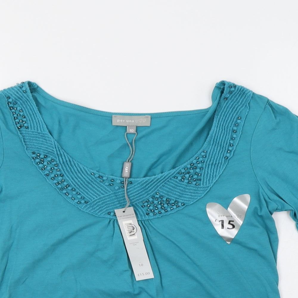 Per Una Womens Blue   Basic Blouse Size 10
