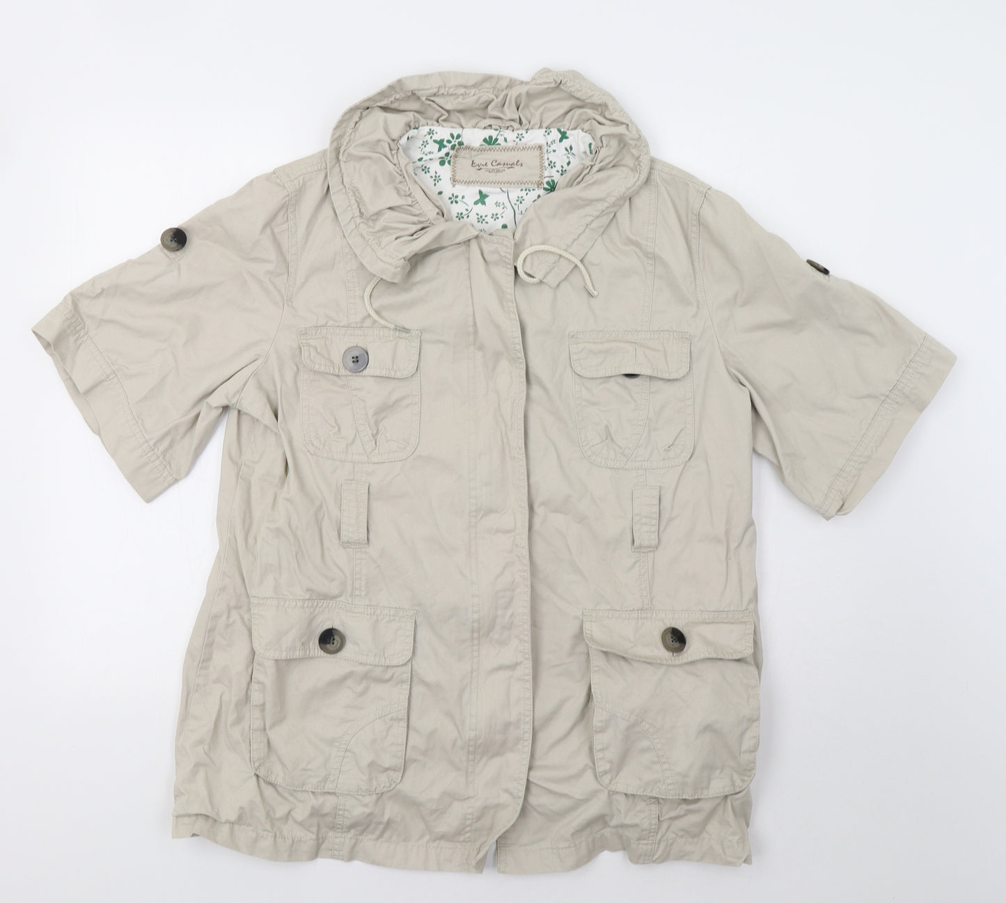 E-vie Womens Beige  Canvas Jacket  Size 18