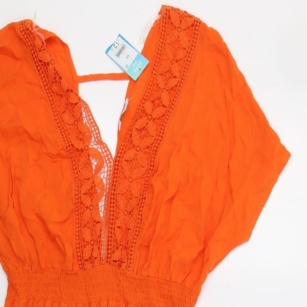 Papaya Womens Orange   Fit & Flare  Size M  - Beach Cover Up