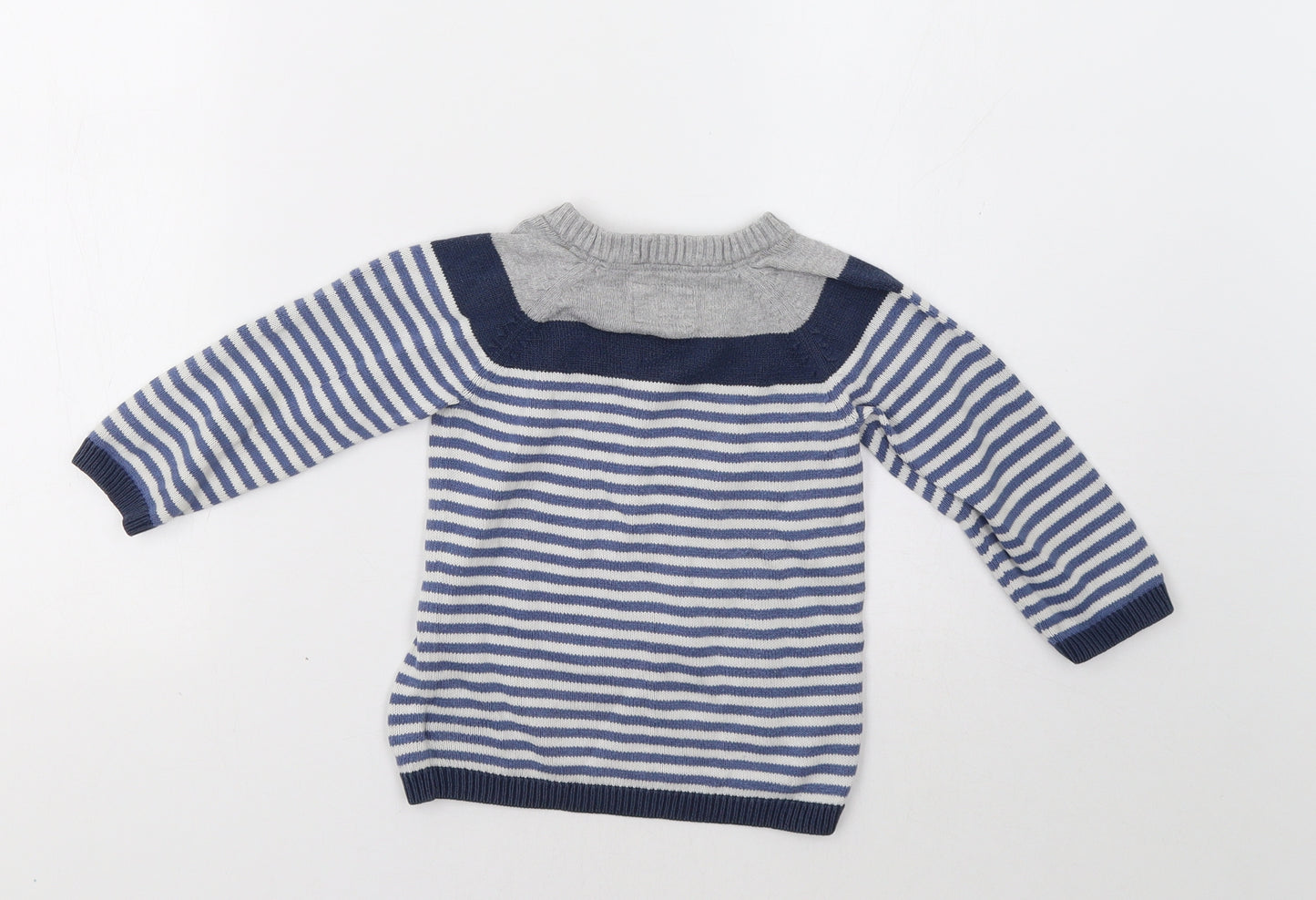 H&M Baby Blue Striped  Pullover Jumper Size 12-18 Months