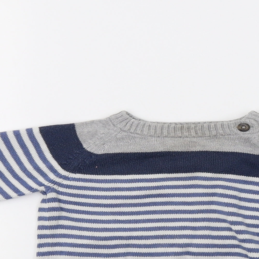 H&M Baby Blue Striped  Pullover Jumper Size 12-18 Months