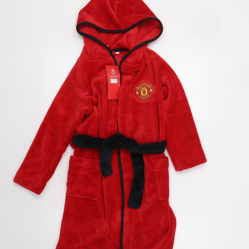 Manchester United Boys Red Solid   Robe Size 7-8 Years