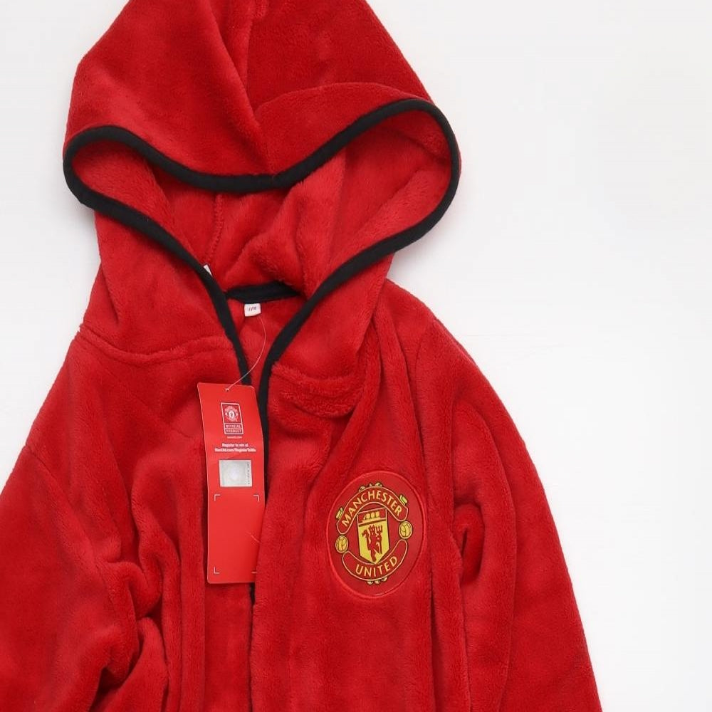 Manchester United Boys Red Solid   Robe Size 7-8 Years