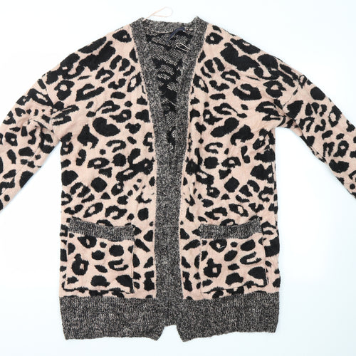 M&S Womens Pink Animal Print  Cardigan Jumper Size L