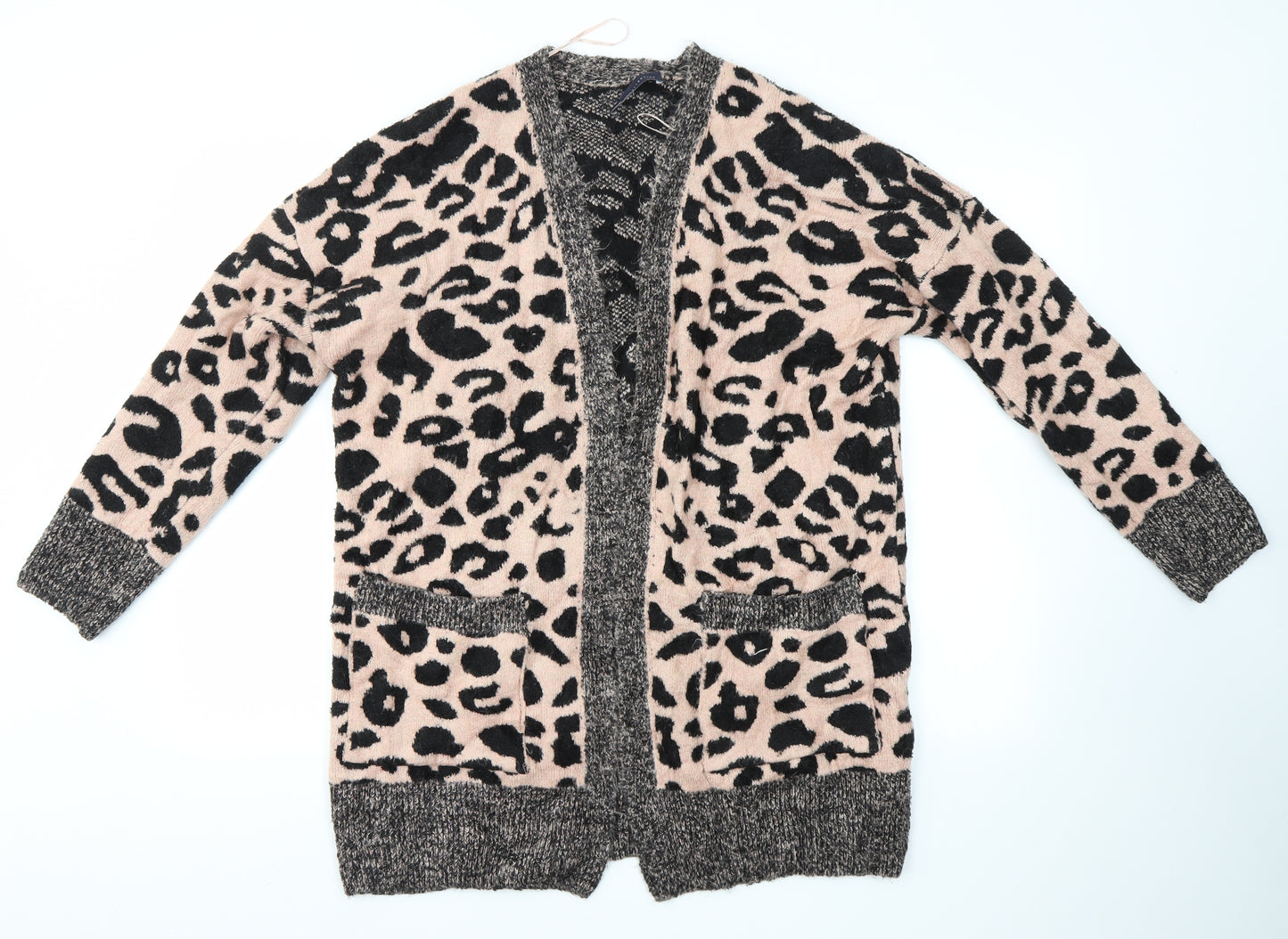 M&S Womens Pink Animal Print  Cardigan Jumper Size L