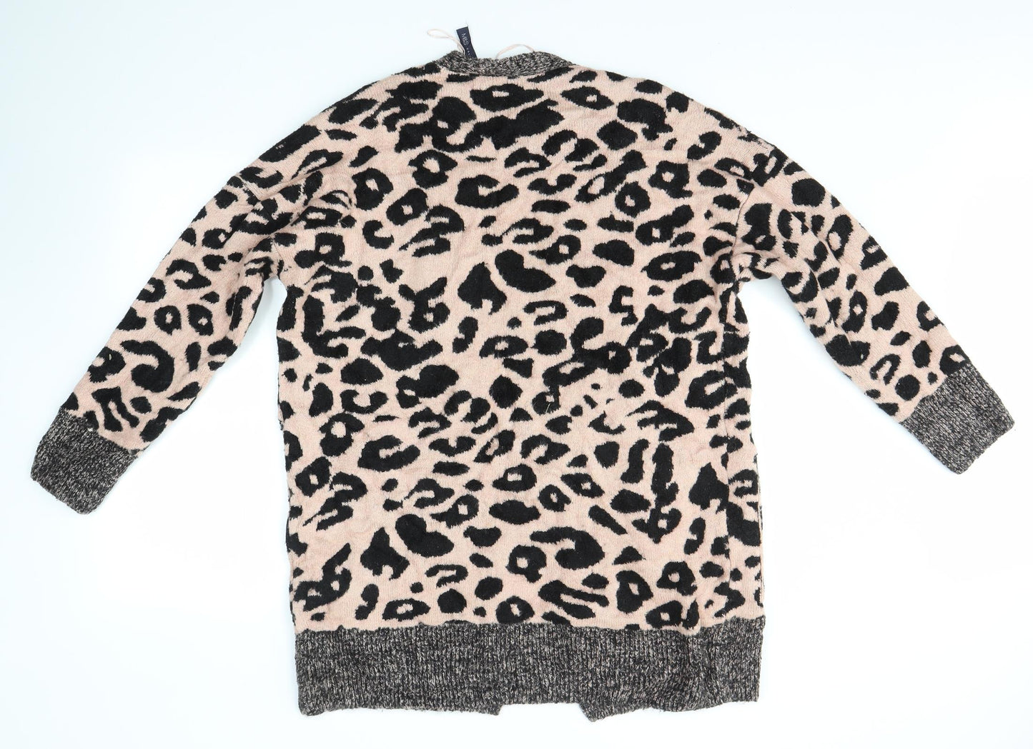 M&S Womens Pink Animal Print  Cardigan Jumper Size L