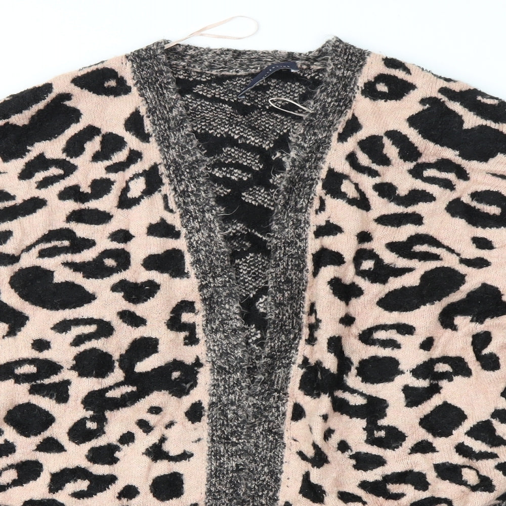 M&S Womens Pink Animal Print  Cardigan Jumper Size L