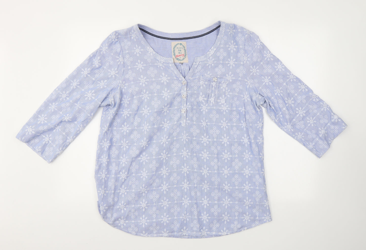 MANTARAY PRODUCTS Womens Blue   Basic Blouse Size 16