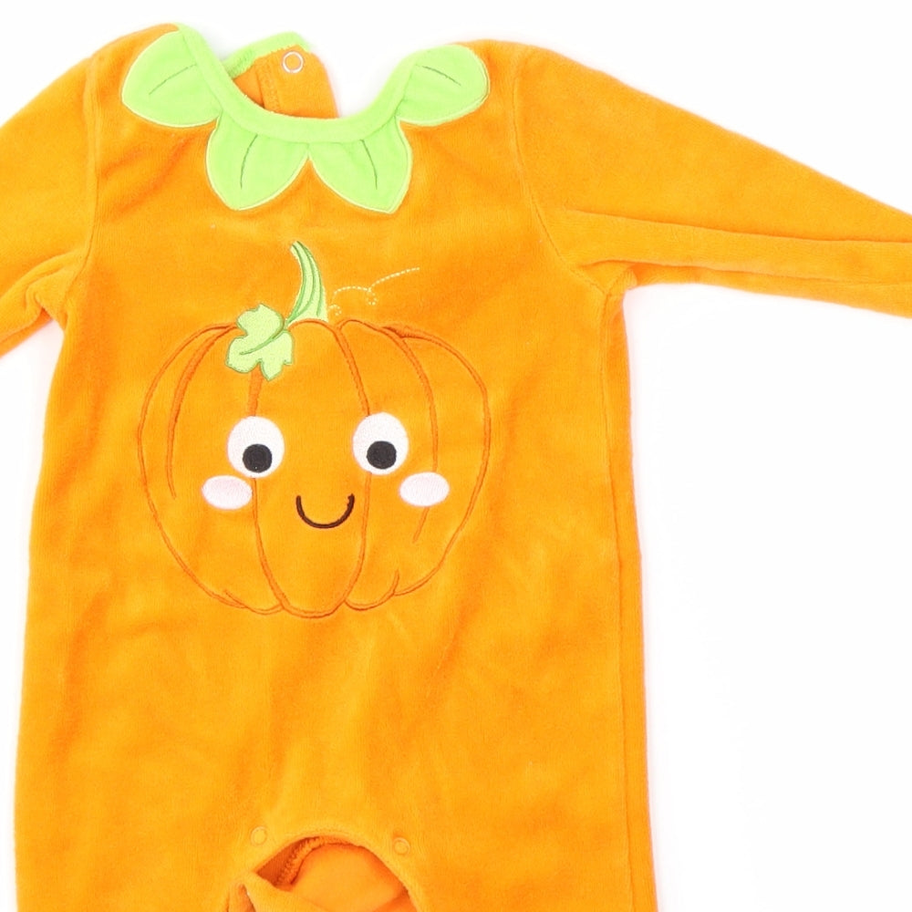 Hallowscream  Orange   Babygrow One-Piece Size 3-6 Months  - Pumpkin