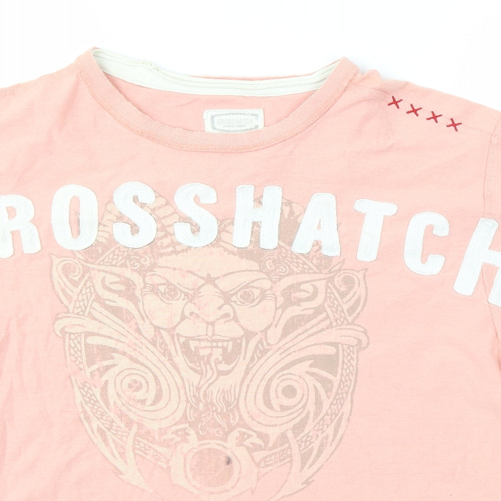 Crosshatch Mens Pink    T-Shirt Size XL
