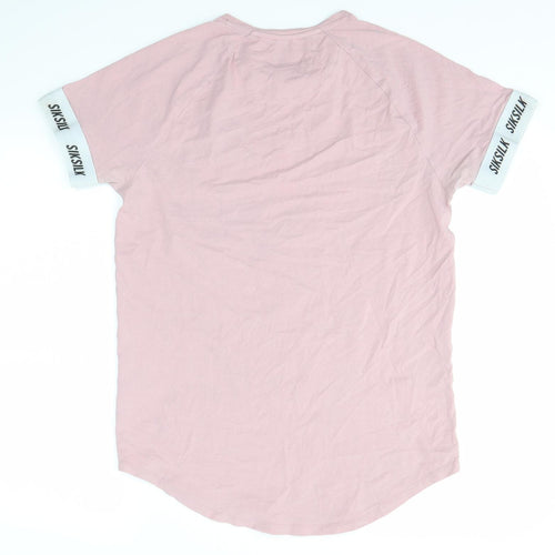 SikSilk Mens Pink    T-Shirt Size M