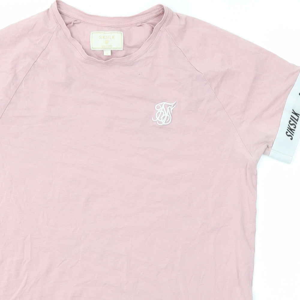 SikSilk Mens Pink    T-Shirt Size M
