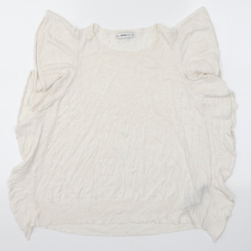 Zara Knit Womens Ivory   Basic Blouse Size M