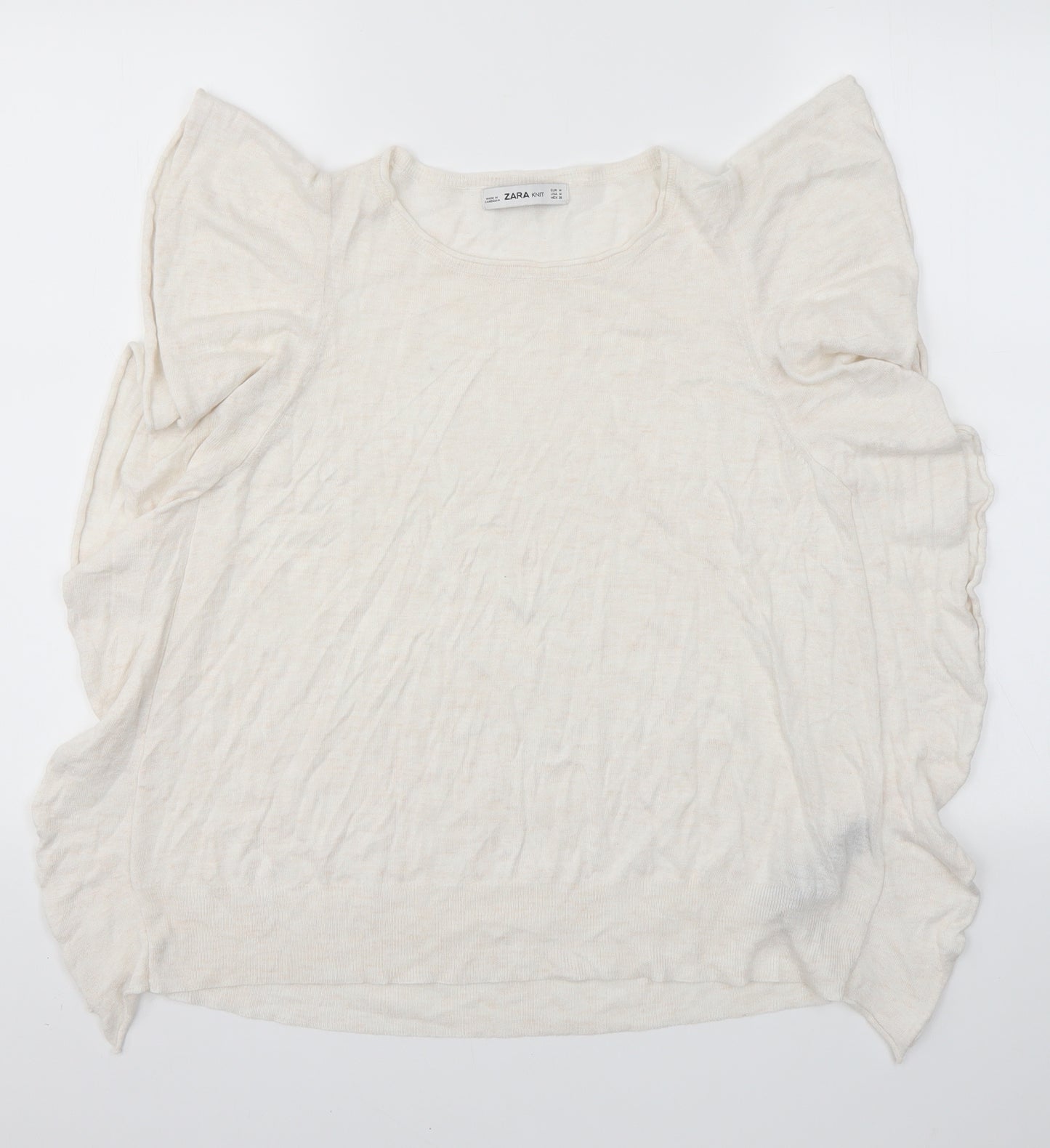Zara Knit Womens Ivory   Basic Blouse Size M