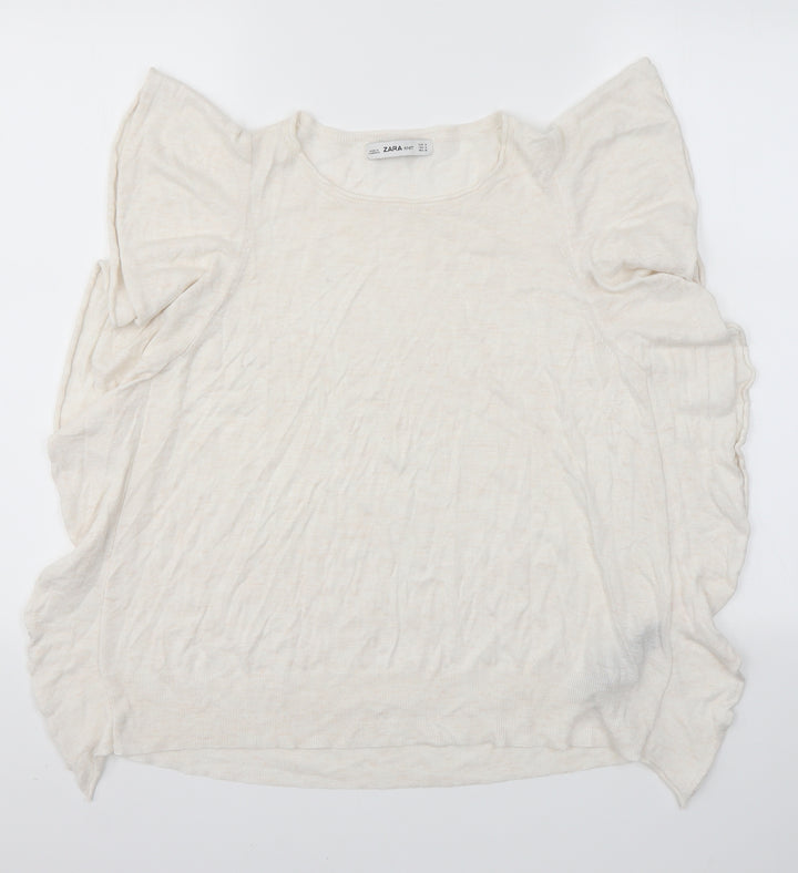 Zara Knit Womens Ivory   Basic Blouse Size M